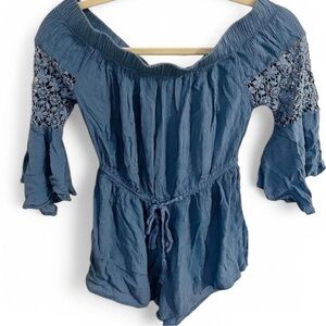 Blush Off-Shoulder Romper